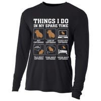 Things I Do In My Spare Time Capybara Funny Rodent Cooling Performance Long Sleeve Crew