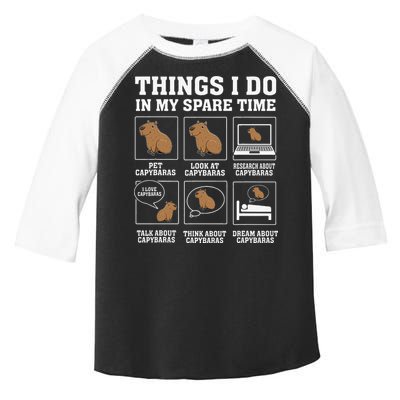 Things I Do In My Spare Time Capybara Funny Rodent Toddler Fine Jersey T-Shirt