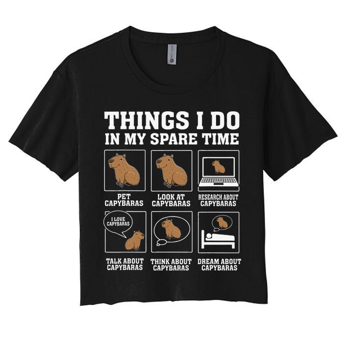 Things I Do In My Spare Time Capybara Funny Rodent Crop Top