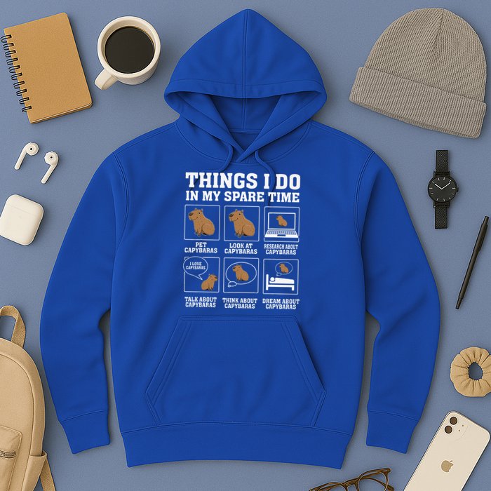 Things I Do In My Spare Time Capybara Funny Rodent Hoodie