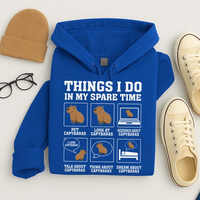 Things I Do In My Spare Time Capybara Funny Rodent Hoodie