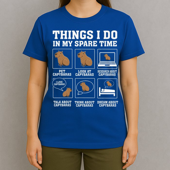 Things I Do In My Spare Time Capybara Funny Rodent T-Shirt