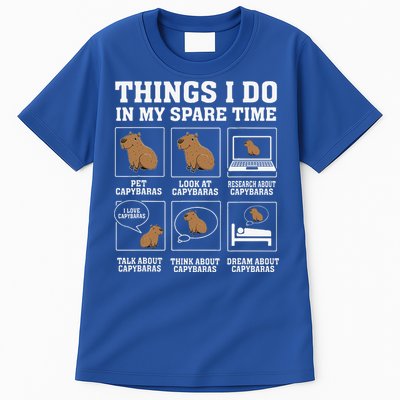 Things I Do In My Spare Time Capybara Funny Rodent Tall T-Shirt