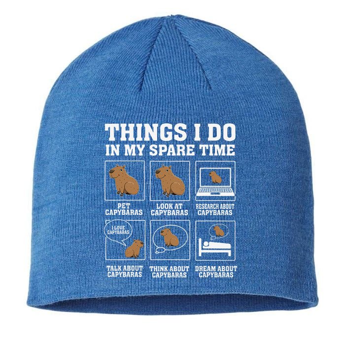Things I Do In My Spare Time Capybara Funny Rodent Sustainable Beanie