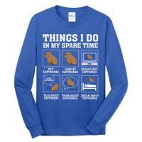 Things I Do In My Spare Time Capybara Funny Rodent Tall Long Sleeve T-Shirt