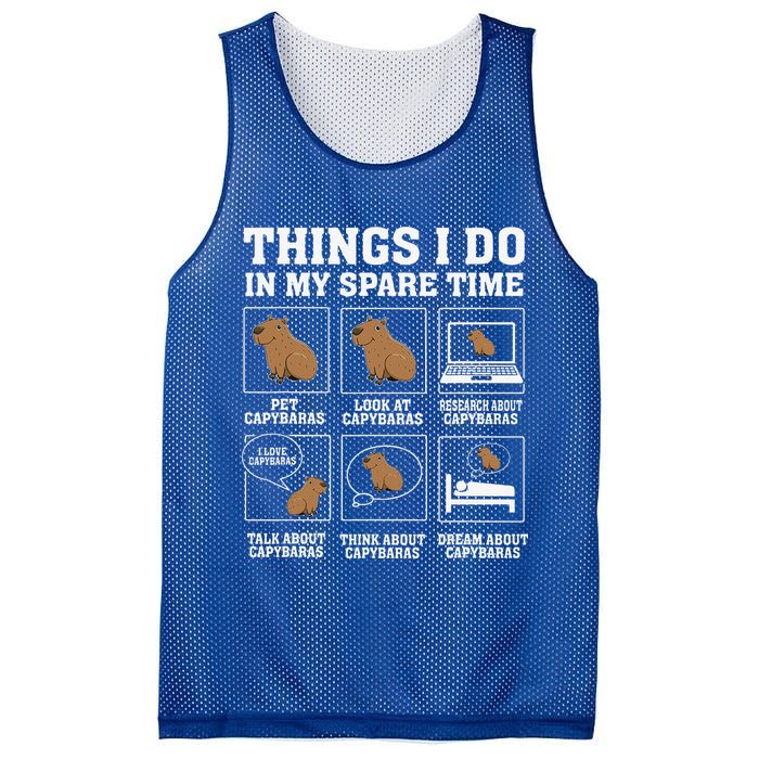 Things I Do In My Spare Time Capybara Funny Rodent Mesh Reversible Basketball Jersey Tank