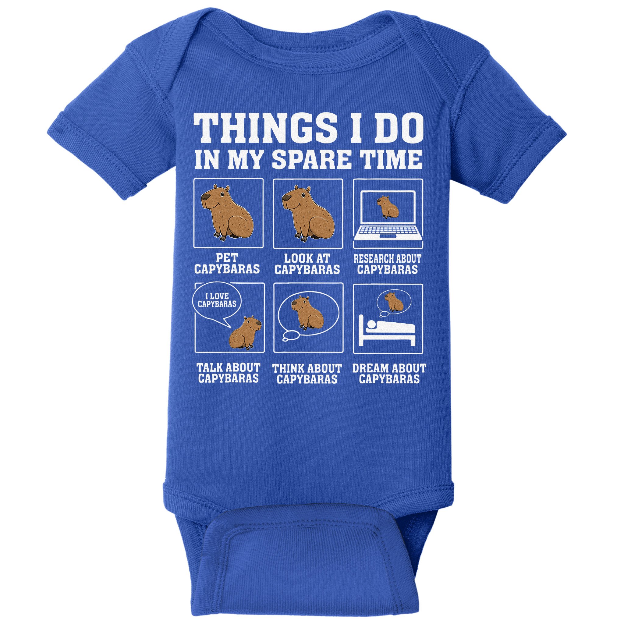 Things I Do In My Spare Time Capybara Funny Rodent Baby Bodysuit