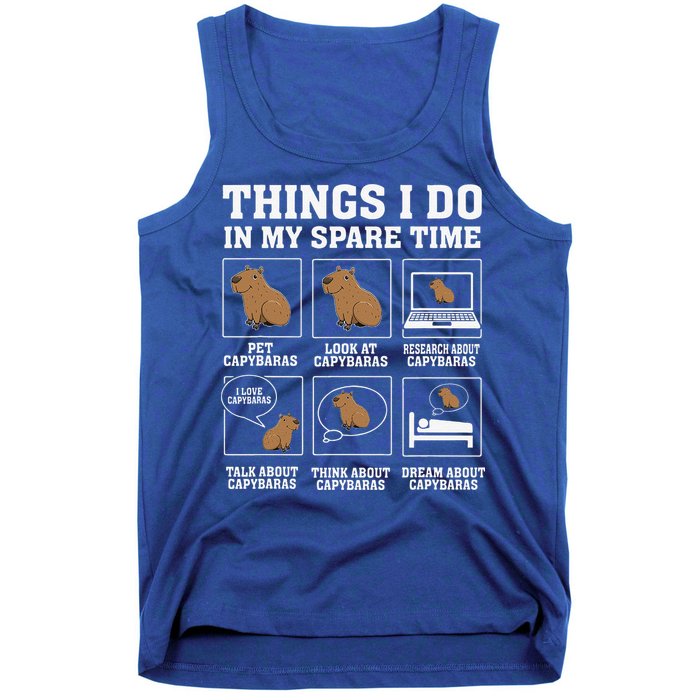 Things I Do In My Spare Time Capybara Funny Rodent Tank Top