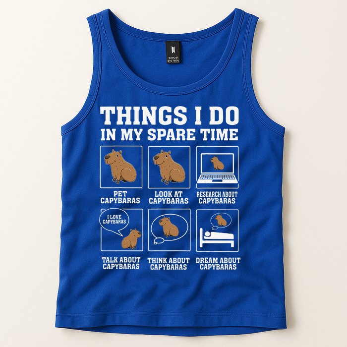 Things I Do In My Spare Time Capybara Funny Rodent Tank Top
