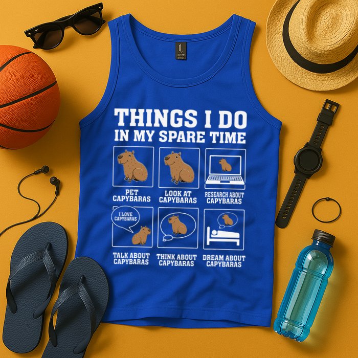 Things I Do In My Spare Time Capybara Funny Rodent Tank Top