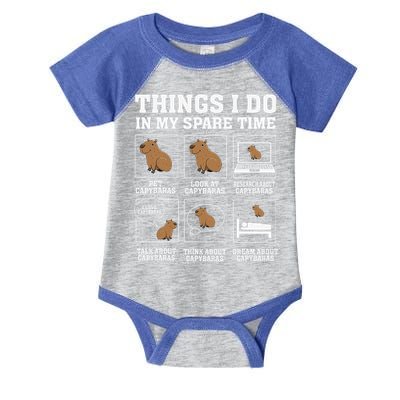 Things I Do In My Spare Time Capybara Funny Rodent Infant Baby Jersey Bodysuit