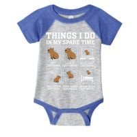 Things I Do In My Spare Time Capybara Funny Rodent Infant Baby Jersey Bodysuit