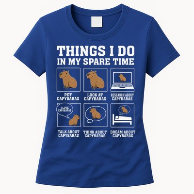 Things I Do In My Spare Time Capybara Funny Rodent Womens T-Shirt