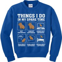 Things I Do In My Spare Time Capybara Funny Rodent Kids Sweatshirt