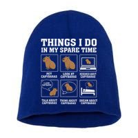 Things I Do In My Spare Time Capybara Funny Rodent Short Acrylic Beanie