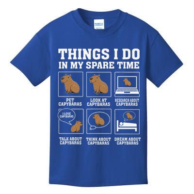 Things I Do In My Spare Time Capybara Funny Rodent Kids T-Shirt