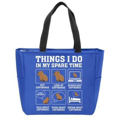 Things I Do In My Spare Time Capybara Funny Rodent Zip Tote Bag