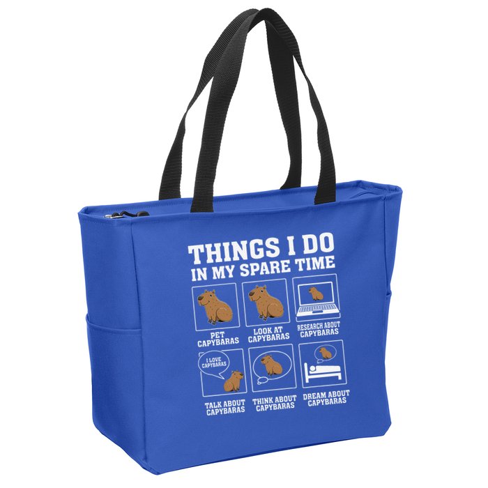 Things I Do In My Spare Time Capybara Funny Rodent Zip Tote Bag