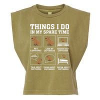 Things I Do In My Spare Time Capybara Funny Rodent Garment-Dyed Women's Muscle Tee