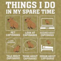 Things I Do In My Spare Time Capybara Funny Rodent Garment-Dyed Women's Muscle Tee