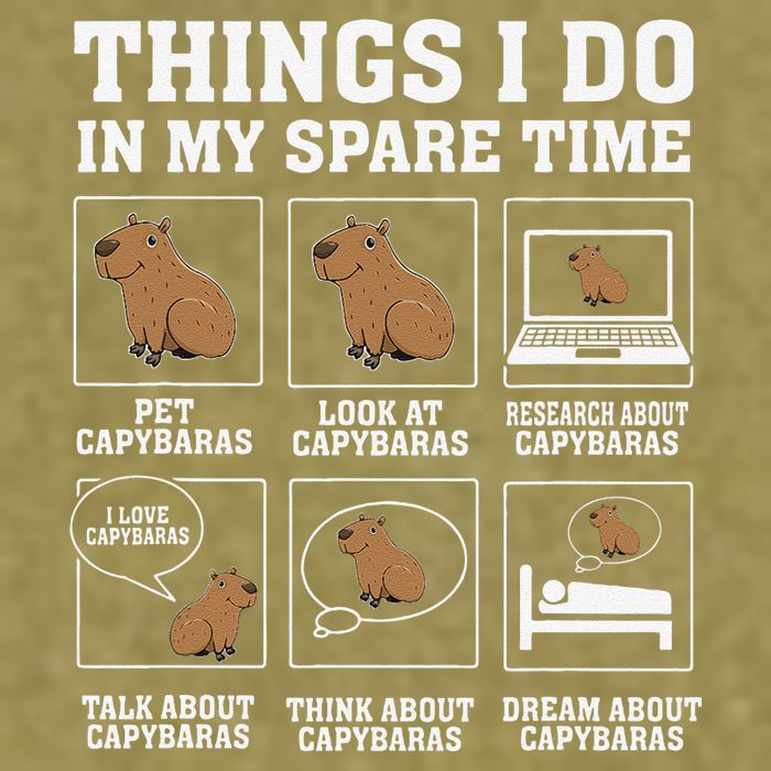 Things I Do In My Spare Time Capybara Funny Rodent Garment-Dyed Women's Muscle Tee