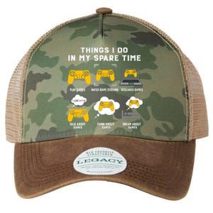 Things I Do In My Spare Time Gaming Game Lover Gift Legacy Tie Dye Trucker Hat