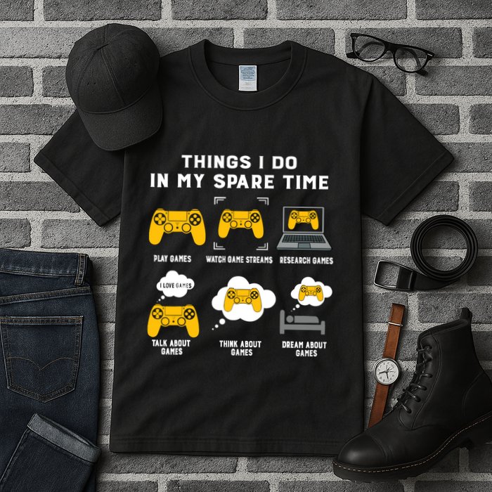 Things I Do In My Spare Time Gaming Game Lover Gift Tall T-Shirt
