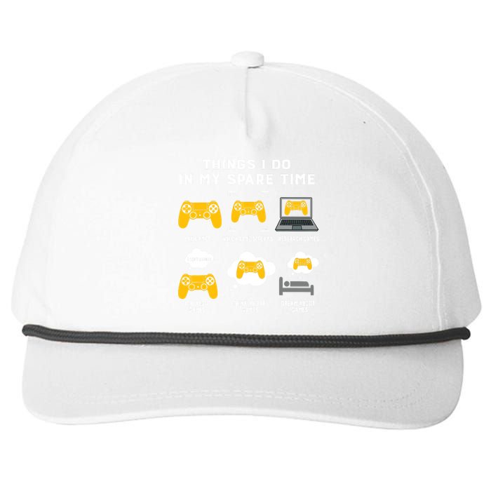 Things I Do In My Spare Time Gaming Game Lover Gift Snapback Five-Panel Rope Hat