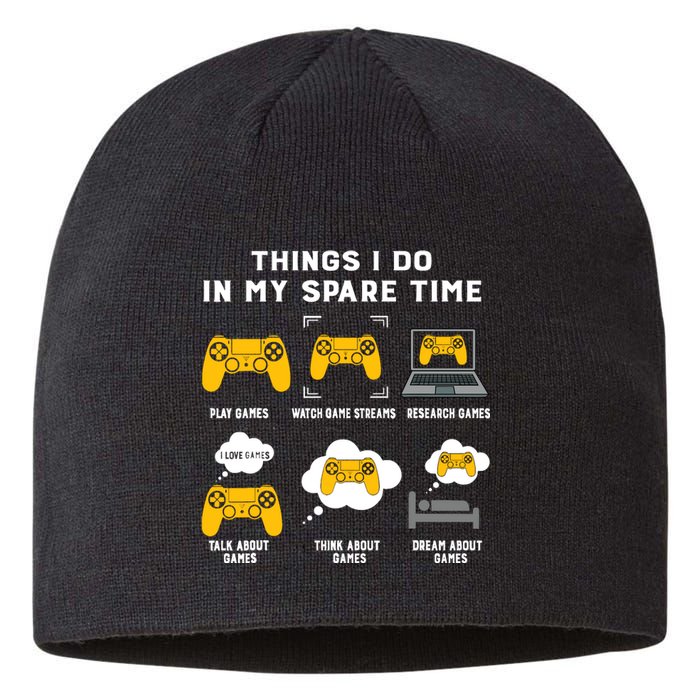 Things I Do In My Spare Time Gaming Game Lover Gift Sustainable Beanie