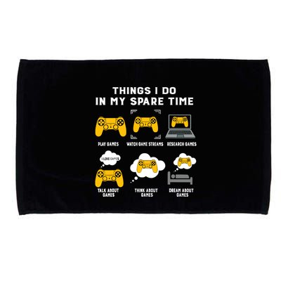 Things I Do In My Spare Time Gaming Game Lover Gift Microfiber Hand Towel