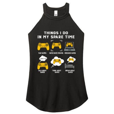Things I Do In My Spare Time Gaming Game Lover Gift Women's Perfect Tri Rocker Tank