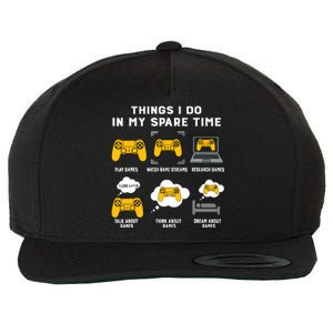 Things I Do In My Spare Time Gaming Game Lover Gift Wool Snapback Cap