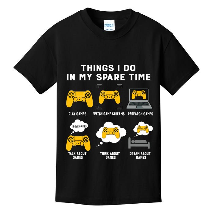 Things I Do In My Spare Time Gaming Game Lover Gift Kids T-Shirt