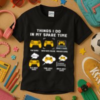 Things I Do In My Spare Time Gaming Game Lover Gift Kids T-Shirt