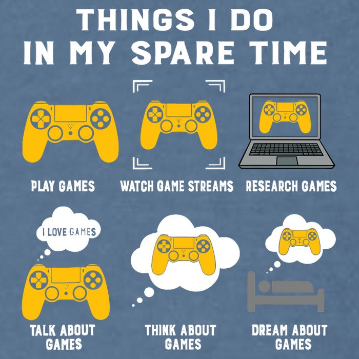 Things I Do In My Spare Time Gaming Game Lover Gift Garment-Dyed Sweatshirt