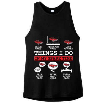 Things I Do In My Spare Time Funny Car Enthusiast Car Lover 8198 Ladies PosiCharge Tri-Blend Wicking Tank