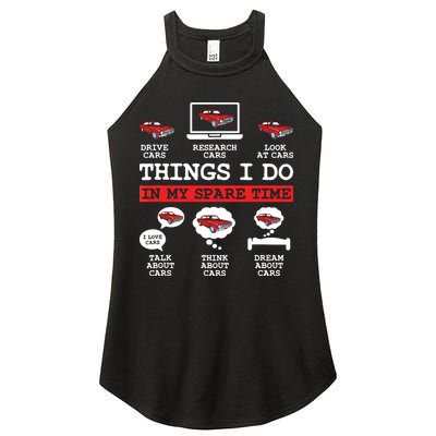 Things I Do In My Spare Time Funny Car Enthusiast Car Lover 8198 Women's Perfect Tri Rocker Tank