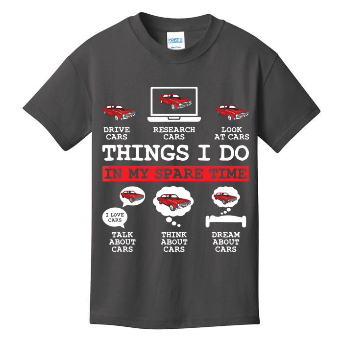 Things I Do In My Spare Time Funny Car Enthusiast Car Lover 8198 Kids T-Shirt