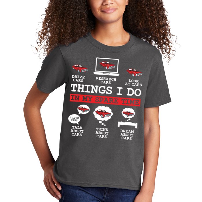 Things I Do In My Spare Time Funny Car Enthusiast Car Lover 8198 Kids T-Shirt
