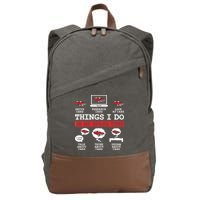Things I Do In My Spare Time Funny Car Enthusiast Car Lover 8198 Cotton Canvas Backpack