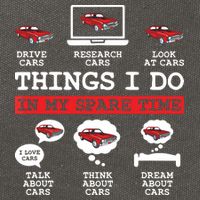 Things I Do In My Spare Time Funny Car Enthusiast Car Lover 8198 Cotton Canvas Backpack