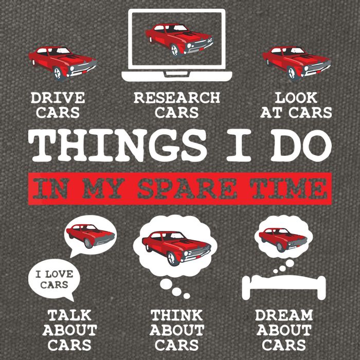 Things I Do In My Spare Time Funny Car Enthusiast Car Lover 8198 Cotton Canvas Backpack