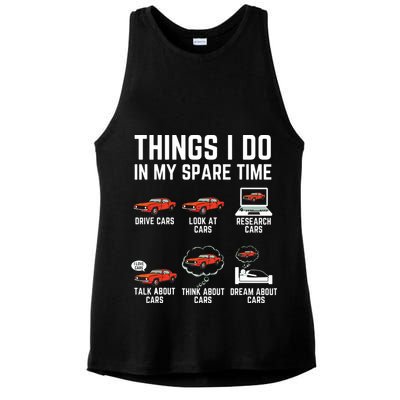 Things I Do In My Spare Time Funny Car Enthusiast Car Lover Ladies PosiCharge Tri-Blend Wicking Tank