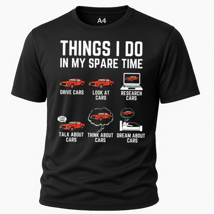 Things I Do In My Spare Time Funny Car Enthusiast Car Lover Cooling Performance Crew T-Shirt