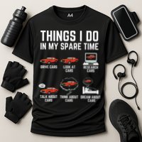 Things I Do In My Spare Time Funny Car Enthusiast Car Lover Cooling Performance Crew T-Shirt