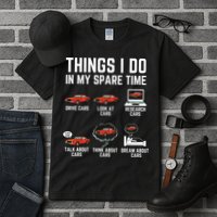 Things I Do In My Spare Time Funny Car Enthusiast Car Lover Tall T-Shirt
