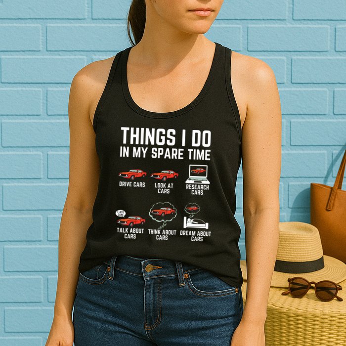 Things I Do In My Spare Time Funny Car Enthusiast Car Lover Womens Tank Top