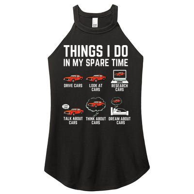 Things I Do In My Spare Time Funny Car Enthusiast Car Lover Women's Perfect Tri Rocker Tank