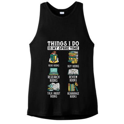 Things I Do In My Spare Time Read Books Funny Books Lover Ladies PosiCharge Tri-Blend Wicking Tank