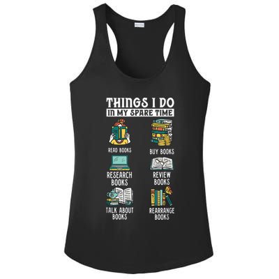 Things I Do In My Spare Time Read Books Funny Books Lover Ladies PosiCharge Competitor Racerback Tank